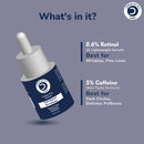 Dermistry 0.6% Retinol  5% Caffeine Anti-Ageing Under Eye Serum for Aging Removes Fine Lines Wrinkles, Dark Circles & Puffiness, Puffy Eyes Rejuvenating 30ml