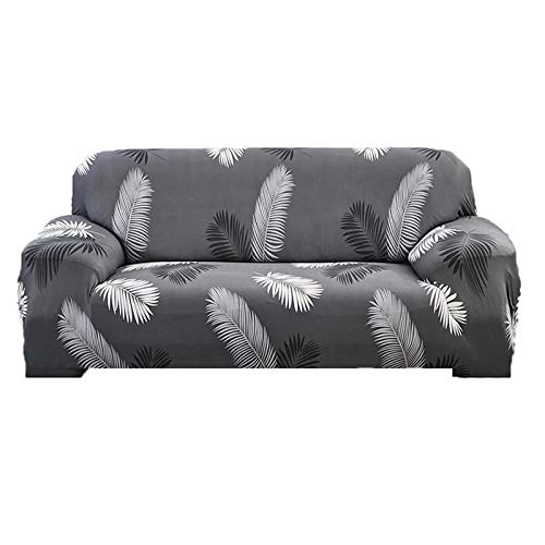 TONY STARK Universal One Seater Sofa Cover Big Elasticity, Protective, Flexible Stretch, Spandex & Polyester Sofa Slipcover with 1 Piece Cushion Cover Included (One Seater, 90-145cm, Dark Grey Fern)