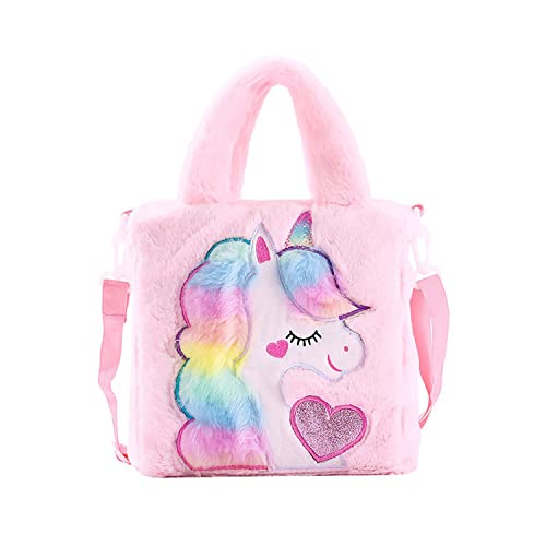 ADISA Toddler Bag Princess Cute Crossbody Handbags Gift for Girls (Baby Pink)