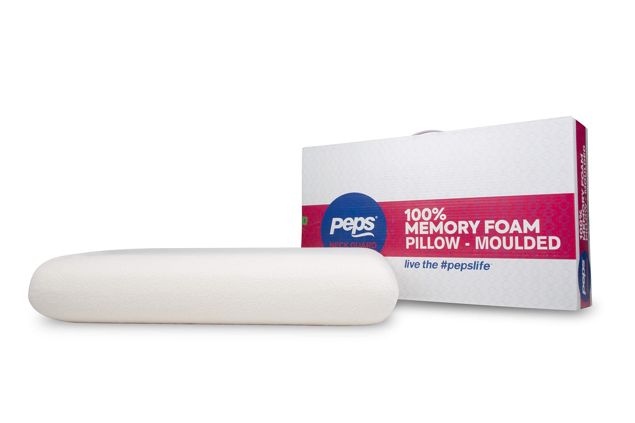 peps Neck Guard 100 Memory Foam Pillow Moulded 24X15.7X4.3 inch Wh