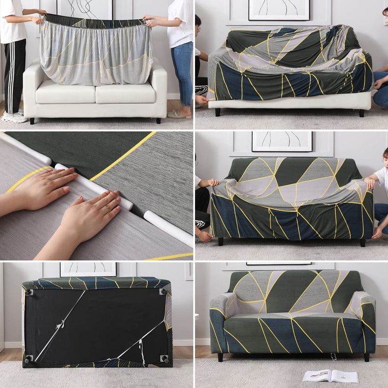 HOKIPO Stretchable Elastic Cover for Sofa 3 Seater (AR-4101-S6)