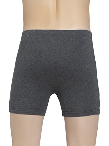 Jockey Men's Super Combed Cotton rib fabric Boxer Briefs with Front Fly, Ultrasoft and Durable concealed waistband (Pack of 2) 8008_Charcoal Melange_L