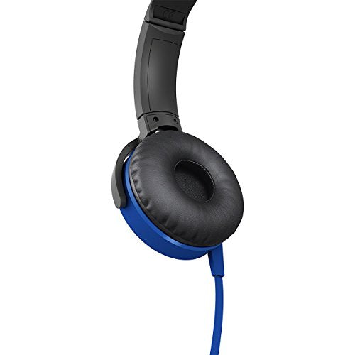 Sony Extra Bass MDR-XB450AP On-Ear Wired Headphones with Mic (Blue)