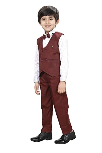 DKGF FASHION 3-Piece Suit for Boys(DC006-6) Maroon