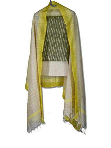Riyashree Cotton Ikat Unstitched Suit Set for Women with Dupatta | Ikkat Salwar Suit Dress Material for Women | Primum Quality Fabric | Top - 2.5 M, Bottom - 2.5 M, Dupatta - 2.5 M | RSSUB 015