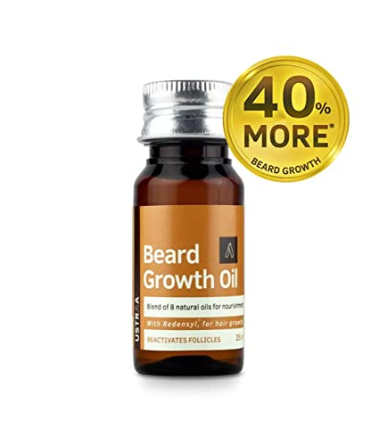 Ustraa Beard Growth Oil - 35ml - More Beard Growth, With Redensyl, 8 Natural Oils including Jojoba Oil, Vitamin E, Nourishment & Strengthening, No Harmful Chemicals