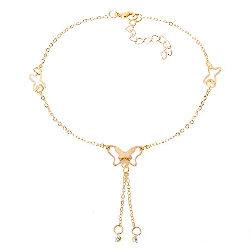 YouBella Fashion Jewellery 18k Rose Gold Plated Butterfly Anklet for Women and Girls
