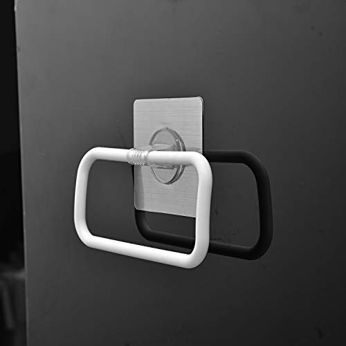 Zollyss Magic Sticker Series Self-Adhesive Plastic Towel Holder Hanger (White) - (Pack of 1)