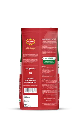 Del Monte FoodCraft Chifferi Pasta, 100% Durum Wheat Semolina, 1kg
