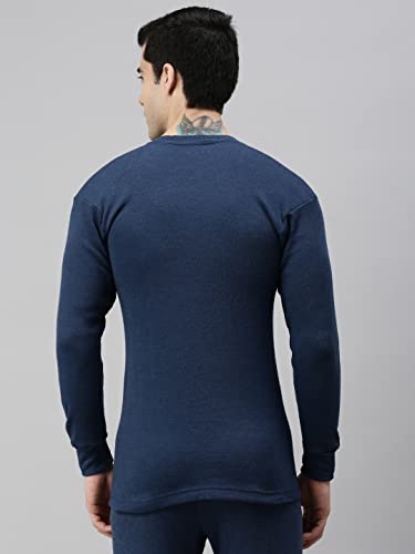 Lux Cottswool Men's Blue1 Round Neck Full Sleeves Premium Thermal Top (Size : 90cm)