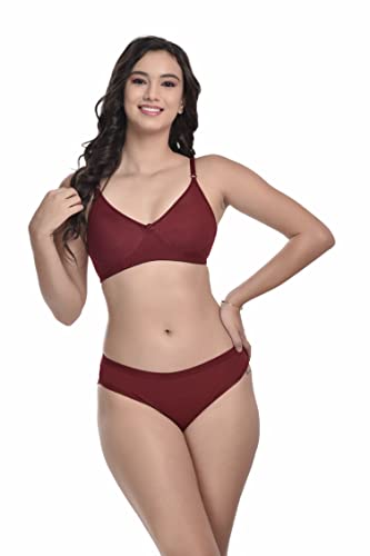 MiEstilo Lingerie Set Full with Coverage Non-Padded Bra and Hipster Panty (Pack of 4, Multicolor)
