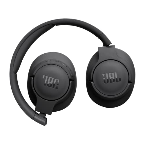 JBL Tune 720BT Wireless Over Ear Headphones with Mic, Pure Bass Sound, Upto 76 Hrs Playtime, Speedcharge, Dual Pairing, Customizable Bass with Headphones App, Lightweight, Bluetooth 5.3 (Black)