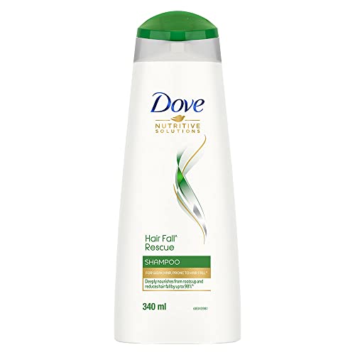 Dove Hair Fall Rescue, Shampoo, 340ml, for Damaged Hair, with Nutrilock Actives, to Reduce Hairfall & Repair, Deep Nourishment to Damaged Hair