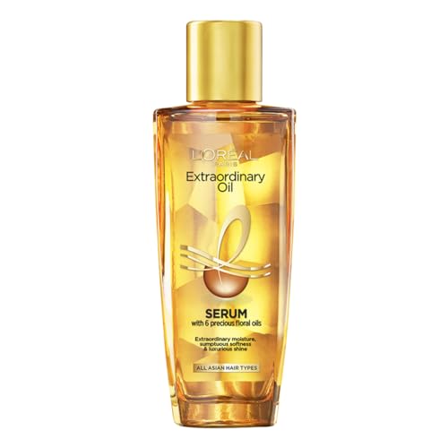 L'Oreal Paris Serum, Protection and Shine, For Dry, Flyaway & Frizzy Hair, With 6 Rare Flower Oils, Extraordinary Oil, 30ml