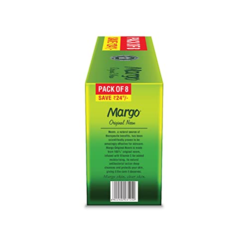 Margo Original Neem Soap, With Goodness of 1000 Neem Leaves - 125gm Pack of 8