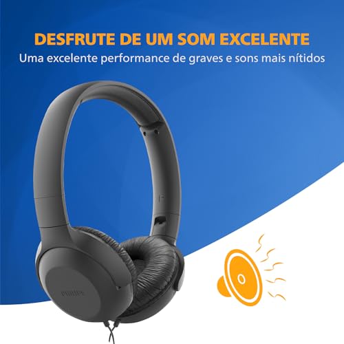 Philips Audio Upbeat Tauh201 Wired On Ear Headphones with Mic (Black)