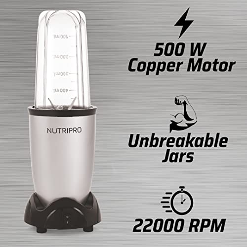 NutriPro Juicer Mixer Grinder - Smoothie Maker - 500 Watts (3 Jars 2 Blades)