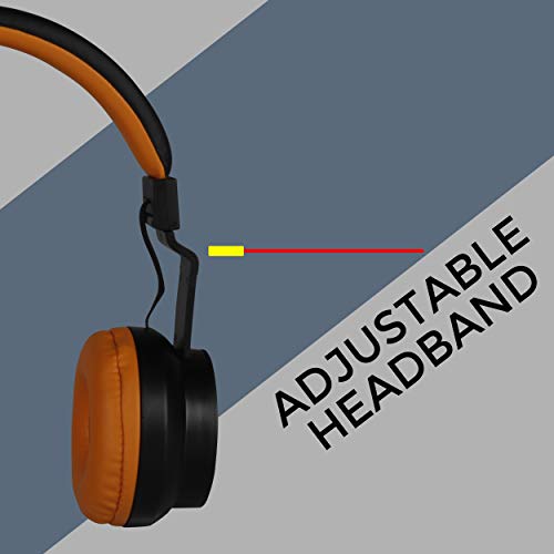 Zebronics-Bang over the ear headphones with Foldable Design and Bluetooth v5.0 headphones, Providing up to 20h* Playback (Orange)