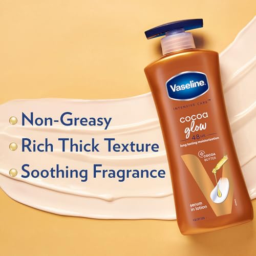 Vaseline Intensive Care Cocoa Glow Body Lotion, 48hr nourishing lotion with 100% Cocoa And Shea Butter, Restores Glow, 400 ml