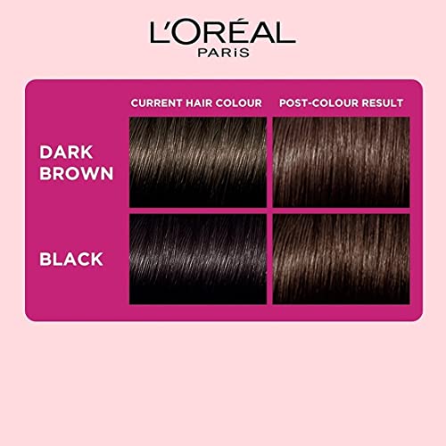 L'Oréal Paris Semi-Permanent Hair Colour, Ammonia-Free Formula & Honey-Infused Conditioner, Glossy Finish, Casting Crème Gloss, Darkest Brown 300, 87.5g+72ml