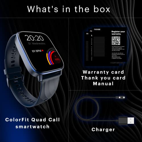 Noise Newly Launched Quad Call 1.81" Display, Bluetooth Calling Smart Watch, AI Voice Assistance, 160+Hrs Battery Life, Metallic Build, in-Built Games, 100 Sports Modes, 100+ Watch Faces (Deep Wine)