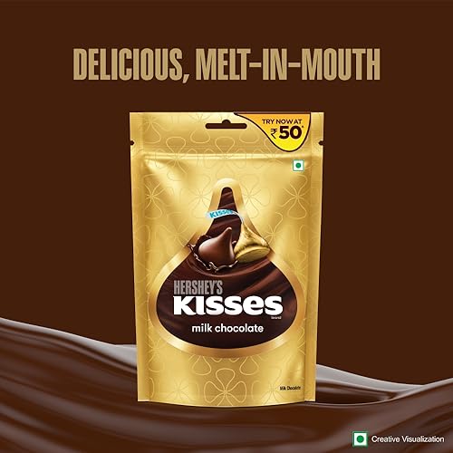HERSHEY'S Kisses Milk Chocolate | Melt-in-Mouth Chocolates | Individually Wrapped 36g