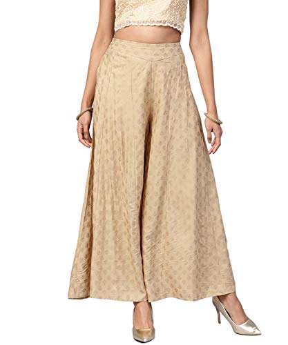 RATAN Women's Georgette Flared Freesize Sharara Palazzo Pant with