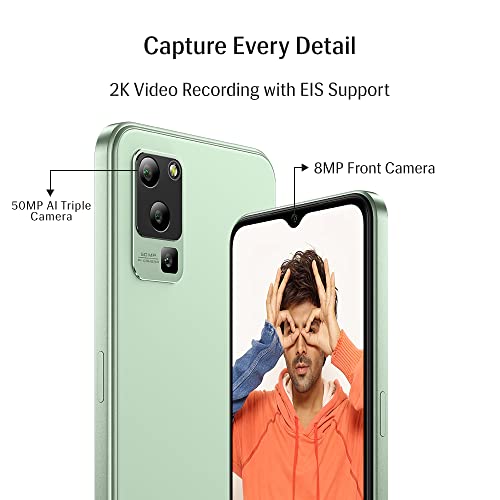 Lava Blaze 5G (Glass Green, 4GB RAM, UFS 2.2 128GB Storage) | 5G Ready | 50MP AI Triple Camera | Upto 7GB Expandable RAM | Charger Included | Clean Android (No Bloatware)