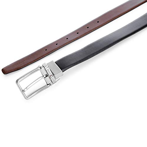 Tommy Hilfiger Gakona Leather Reversible Belt For Men - L - 1M, Black + Brown