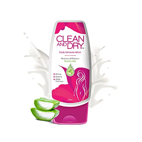 Clean and Dry Intimate Hygiene Wash Prevents Itching, irritation & dryness |Protects from Bacterial Infection| No Paraben & SLS | Natural PH Balance | Suitable for all skin types(190ML)