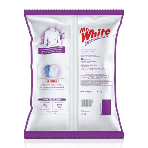 MR WHITE Detergent Powder - 10 Kg, Super Saver Pack