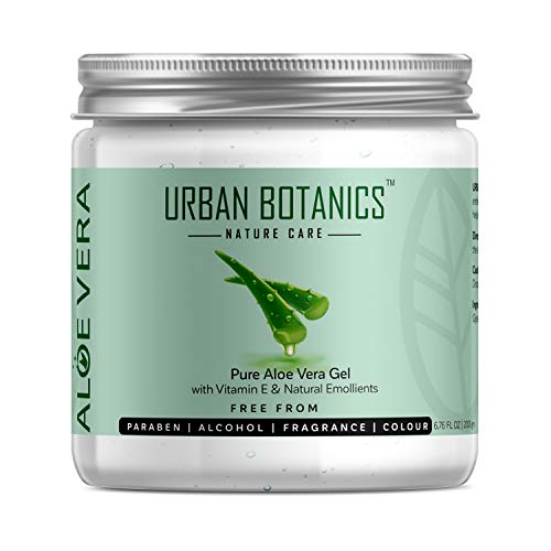 UrbanBotanics® Pure Aloe Vera Skin/Hair Gel With Vitamin E & Natural Emollients (Paraben Free), 200g