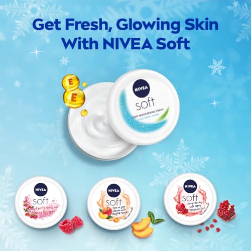 NIVEA Soft Light Moisturizer, 300 ml, for Face, Hand & Body, Non-Greasy Cream with Vitamin E & Jojoba Oil for Instant Hydration