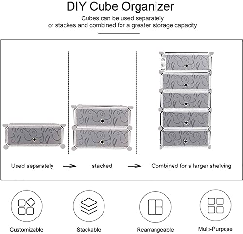 AYSIS DIY Shoe Rack Organizer/Multi-Purpose Plastic 5 Layers Portable and Folding Shoe Rack (White)