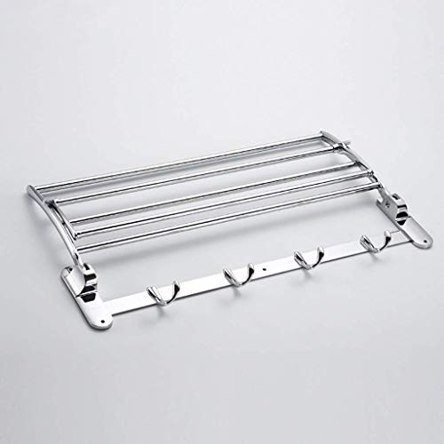 Plantex Gold Stainless Steel Folding Towel Hanger Stand/Towel Rack for Bathroom (24 Inch-Chrome Finish)