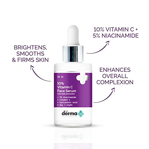 The Derma Co 10% Vitamin C Face Serum with Vitamin C, 5% Niacinamide & Hyaluronic Acid for Skin Radiance - 30ml