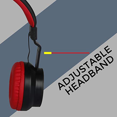 Zebronics-Bang over the ear headphones with Foldable Design and Bluetooth v5.0 headphones, Providing up to 20h* Playback(Red)