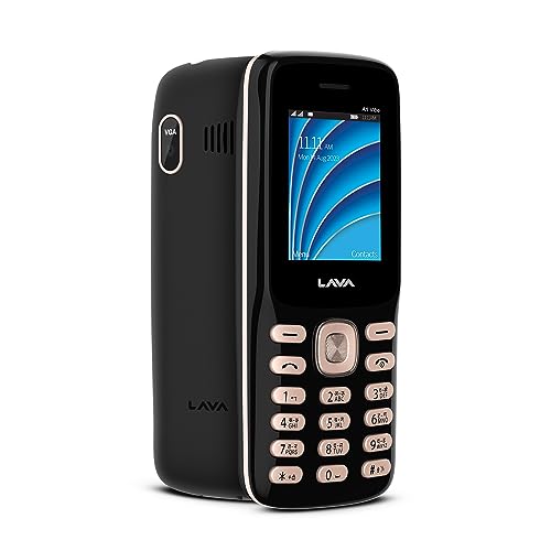 Lava A1 Vibe, Bluetooth Support, Smart AI Battery, Military Grade Certified,4 Days Battery Backup, Keypad Mobile with 1000mAh Battery (Black Gold)