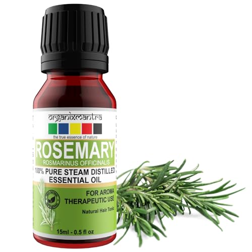 Organix Mantra Rosemary Oil | Improves Hair Growth, Strengthens Hair & Balances Scalp | Moisturizes Skin & Nourishes | Rosemary Oil 15ML