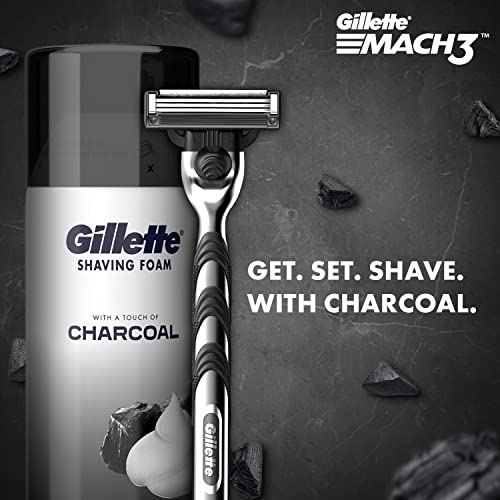 Gillette Mach3 Charcoal Shaving Razor Blades - 4S Pack(Cartridge), Men