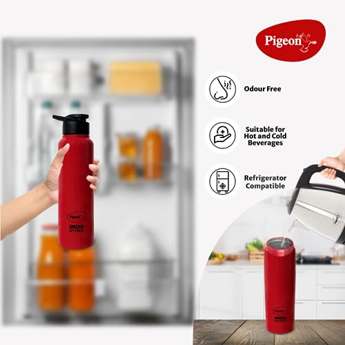 Pigeon 1.5 litre Hot Kettle and Stainless Steel Water Bottle Combo used for boiling Water, Making Tea and Coffee, Instant Noodles, Soup with Auto Shut- off Feature - (Silver)