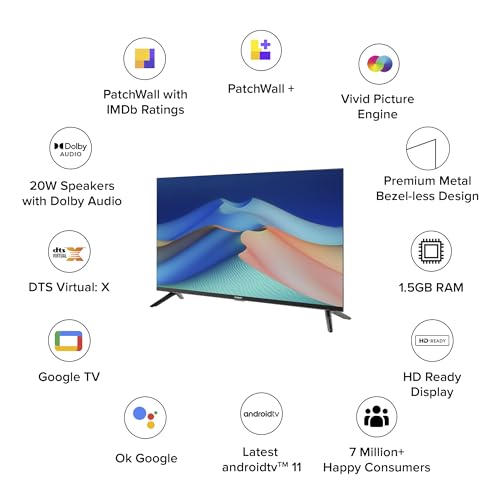 MI 80 cm (32 inches) A Series HD Ready Smart Google TV L32M8-5AIN (Black)