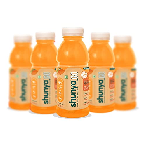 Shunya Go Zesty Orange | Sugar Free Drink | Immunity-Boosting | 0 Calories & 0 Preservatives | Everyday Hydration Vitamins, Minerals & Electrolytes | Pack of (300ml X 6)