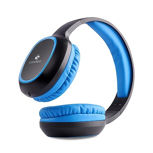 ZEBRONICS Thunder 60 hrs Playback time Bluetooth Wireless Headphone with FM, mSD, Playback with Mic (Blue)