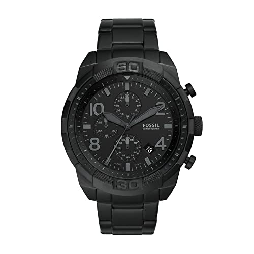 Fossil Bronson Stainless Steel Analog Men's Watch FS5712 (Black Dial Black Colored Strap)