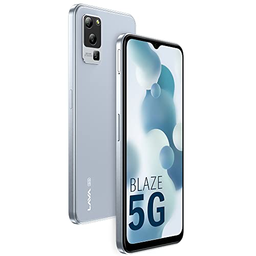 Lava Blaze 5G (Glass Blue, 4GB RAM, UFS 2.2 128GB Storage) | 5G Ready | 50MP AI Triple Camera | Upto 7GB Expandable RAM | Charger Included | Clean Android (No Bloatware)