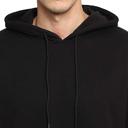 Alan Jones Clothing Men's Fleece Hooded Hoodies (SS19-RNHD11-BCK-L_Black_Large)