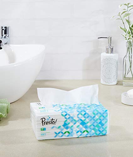 Amazon Brand - Presto! 2 Ply Facial Tissue Soft Pack - 200 Pulls (Pack of 6)