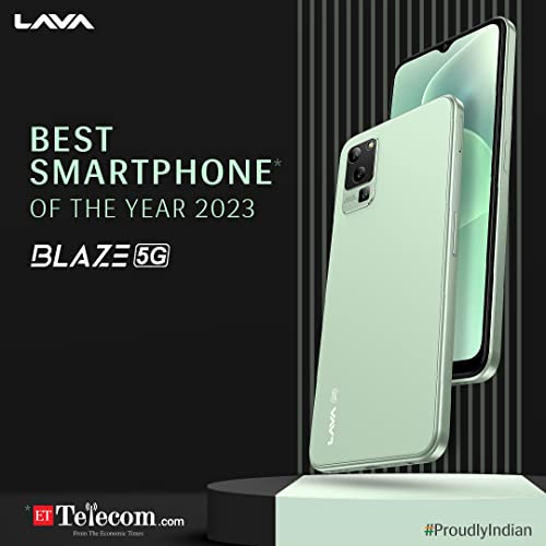 Lava Blaze 5G (Glass Green, 8GB RAM, UFS 2.2 128GB Storage) | 5G Ready | 50MP AI Triple Camera | Upto 16GB Expandable RAM | Charger Included | Clean Android (No Bloatware)