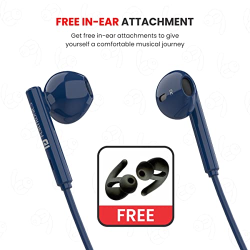 Portronics Harmonics Z5 Wireless Bluetooth Stereo Headset with 33Hrs Playtime, Double EQ Mode, 14.2 mm Dynamic Drivers, Click Action Buttons(Blue)